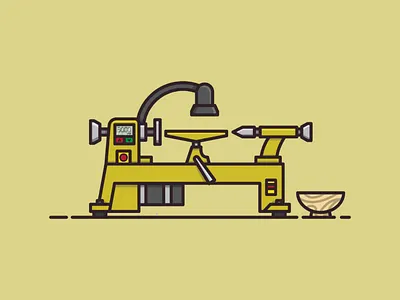 Bench Top Wood Lathe hobby lathe vector vector art wood turning woodworker woodworking