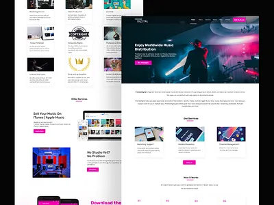 Music Distribution design figma landing page music ui ux website