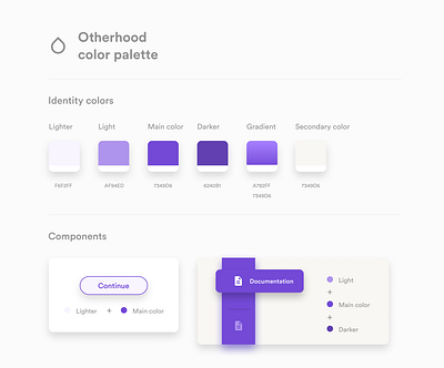 Color palette for Otherhood branding color color palette