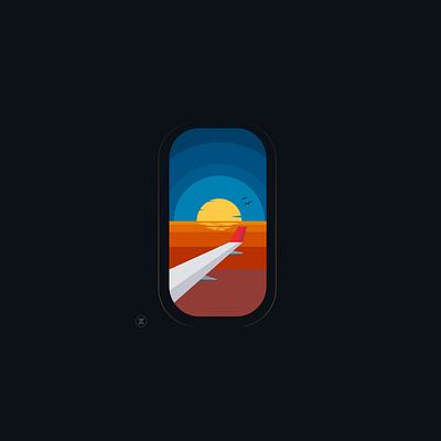 Sunset 2d character design illustration illustrator night sea sky sun sunset vector vectorart