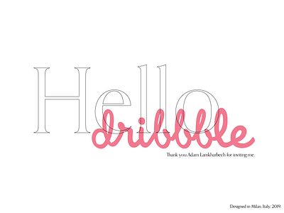 Hello Dribble! animation app design illustration minimal thankyou type typography ui web welcome shot