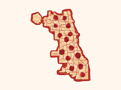 Pizza City chicago illustration pizza