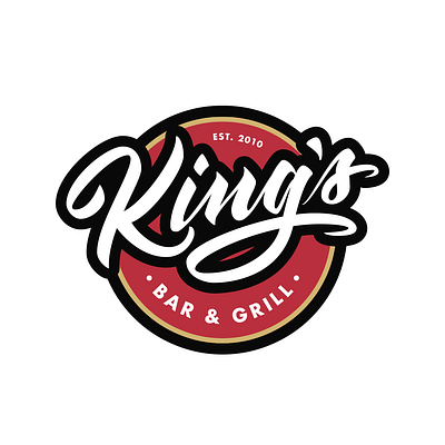 King's Bar & Grill Logo branding calligraphy design graphic design handlettering illustration illustrator lettering logo typographic logo typography typography design vector