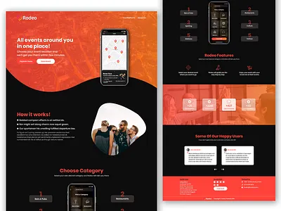 Event/Location Landing Page app design dribbble event event app events landing page location location app location tracker track ui ui ux uidesign uiuxdesign ux web
