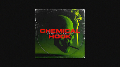 Smoking for my Cough album cd cover chemical cough design green handlettering hook illustration photography red skull typography