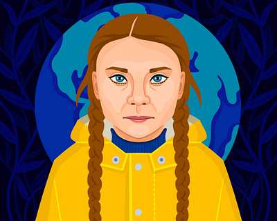 Greta Thunberg climate change editorial illustration girl greta thunberg illustration illustration design nicole wilson people political pop art portrait portrait art