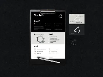 Simplylife a4 flyer black blackandwhite brand design branding bronze businesscard clean design flyer leaflet logo merchandise onesheet visual identity