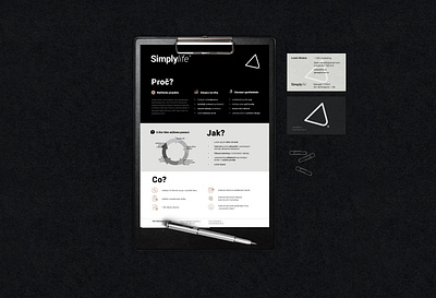 Simplylife a4 flyer black blackandwhite brand design branding bronze businesscard clean design flyer leaflet logo merchandise onesheet visual identity