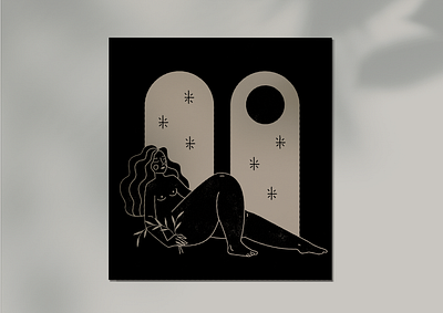 Girl at the window body design girl girl illustration icon illustration lineal logo mystic nude woman