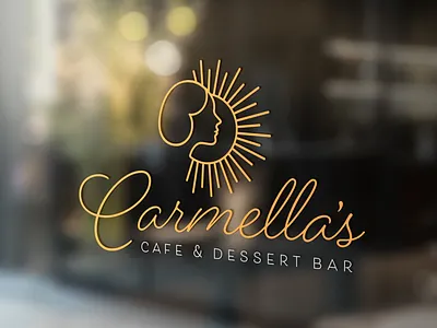 Re-Branding of Carmella's Cafe & Dessert Bar branding branding and identity cafe cafe logo coming soon dessert line art logo rebrand rebranding vector
