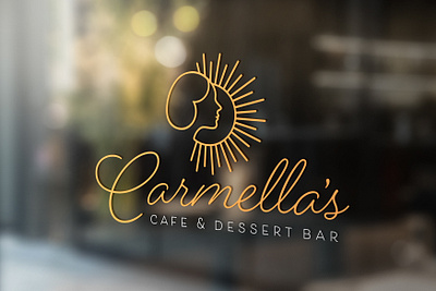 Re-Branding of Carmella's Cafe & Dessert Bar branding branding and identity cafe cafe logo coming soon dessert line art logo rebrand rebranding vector