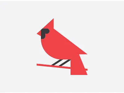 Weekly Warm-Up 02: Cardinal Icon art artwork flat geometric illustration illustrator shapes vector