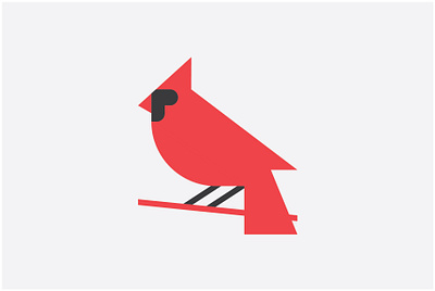 Weekly Warm-Up 02: Cardinal Icon art artwork flat geometric illustration illustrator shapes vector