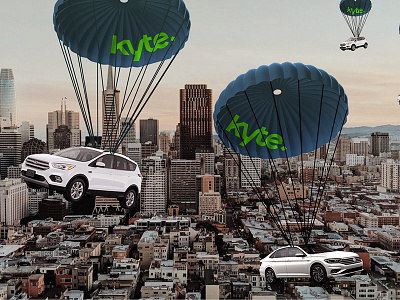 Kyte Car Delivery Composite adobe california cars color composite delivery delivery service design digital art dribbbleproject logo parachute photoshop san francisco