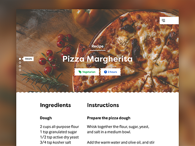 Daily UI 40—Recipe 040 dailyui recipe uiux webdesign xd