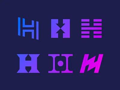 Letter H icons abstract branding concept geometric gradient icon lettering lettermark logo negative space simple symbol type