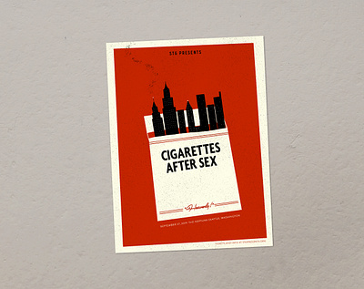 Cigarettes After Sex Poster buildings illustration mid century midcentury neptune theater neptune theater seattle smith tower stg