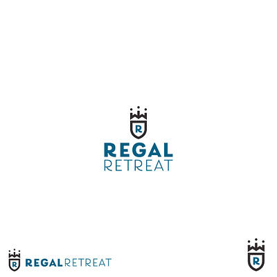 Regal Retreat adobe illustrator branding branding design clothing crown design garner illustration king logo logodesign modern queen regal retreat royalty shield simple