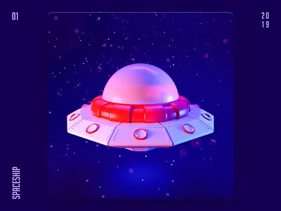 UFO Spaceship 3d alien cinema 4d design graphic design octane octane render spaceship stars ufo ufos