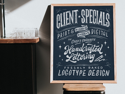 Client Specials calligraphy chalk chalk typography custom type hand drawn illustration lettering type typography