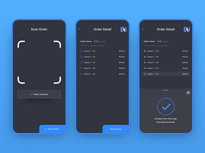 RFID Scan UI admin template app design ecommerce mobile ui ux