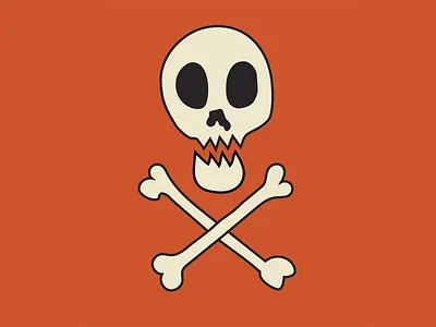 Skull & Crossbones flat halloween illustration skull skull and crossbones skull logo vector