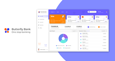 Butterfly Bank bank dashboard insurance investments payments visual design webdesign