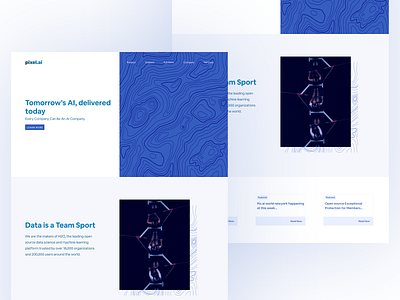 AI startup landing page design figma flat minimal ui vector website