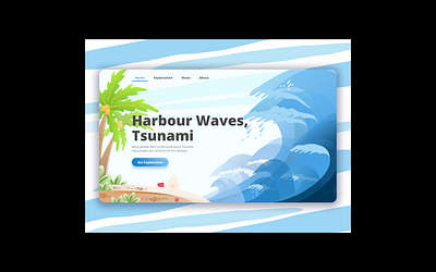 Landing Page "Tsunami" design flat illustration photoshop sketch ui ux web