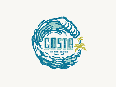 Costa Del Mar apparel design illustration logo type