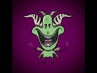 Lil Demon handdrawn illustration vector