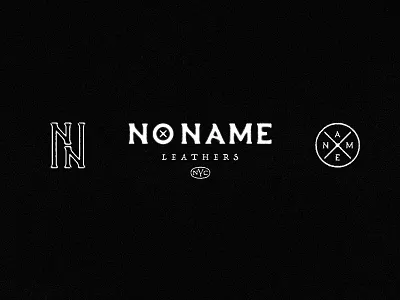 No Name Leathers Logo brand identity logo mark typogaphy