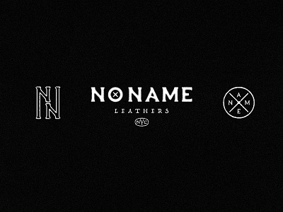 No Name Leathers Logo brand identity logo mark typogaphy