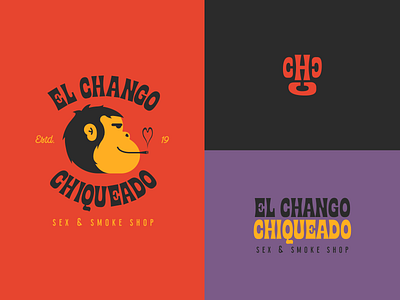 Logo for a sex and smoke shop in Mexico 🦍🍑 branding design guadalajara logo logotype mark mexico monkey sex sex shop smoke shop smoking typography vector weed