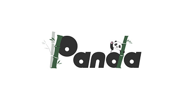 panda animal font logo panda typography