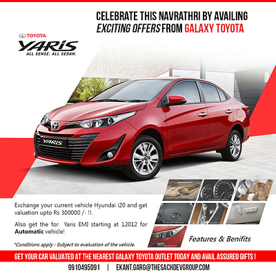 AD design for Toyoto Yaris branding design illustration vector web website