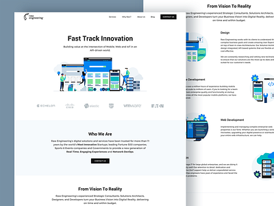 Raw Engineering Home Page design icon illustration typography ui ui design uidesign user interface design vector web