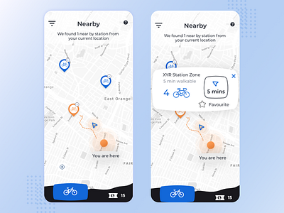 Bicycle Rent App ios location mobile app nearby station