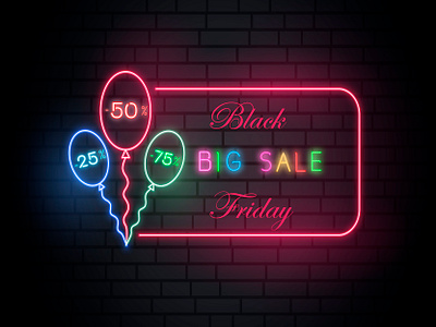 Black Friday Neon big big sale black friday brick brick wall bricks discounts neon neon colors neon lights neon sign sale sales wall web design