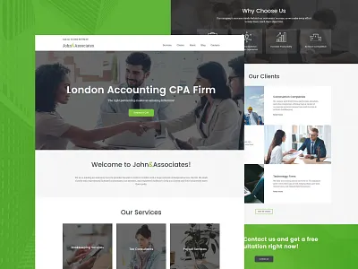 Accounting Service Website Template accounting black branding design green idea logo template design templates web design webdesign weblium website website builder