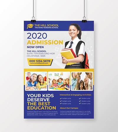 School Admission Flyer admission admission card child child education children colorful colorful flyer curriculum curriculum vitae education flyer invitation junior kid kids kindergarten open open day play group