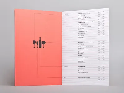 Menu Card for Kulturcafé 2 color black clean design menu card minimal print print design red typography visual identity