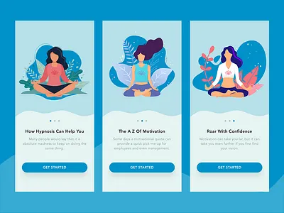 Meditation Walkthroughs app clean design illustration ios onboard sketch ui uidesign walkthrough