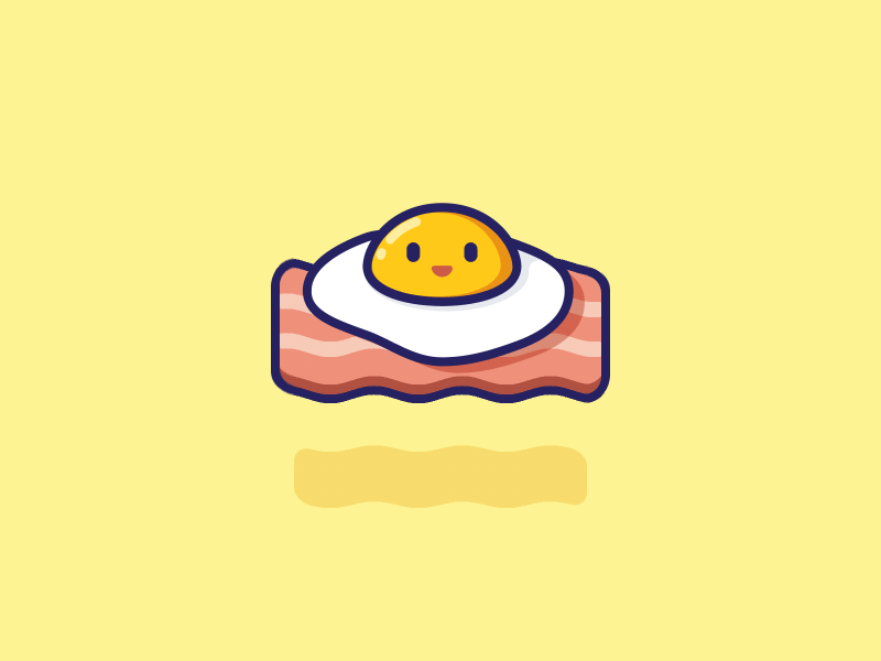 Flying bacon eggs animation bacon egg illustration