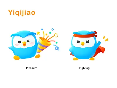 Team Mascot of Yiqijiao animal cartoon education expression illustration mascot owl