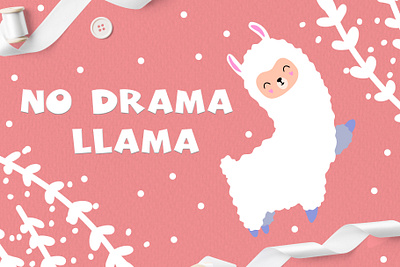 No drama llama alpaca animal branding character cute design digital dribbbleworld illustration kids llama vector