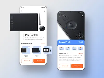 Wacom Store Redesign app blue drawing tablet intous pro ios mobile orange pen store stylus ui user interface design ux wacom website