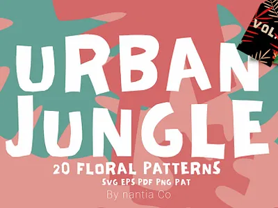Seamless Patterns 20 x Urban Jungle Vol 3 monstera leaves pattern seamless patterns urban jungle illustrations vector patterns