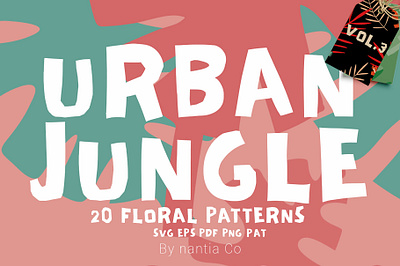 Seamless Patterns 20 x Urban Jungle Vol 3 monstera leaves pattern seamless patterns urban jungle illustrations vector patterns