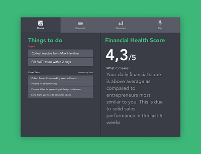 App for Entrepreneurs and Accountants app design ui ux